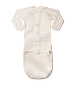 Goumi Kids Dune Stripe Bamboo Organic Gown Preemie + Newborn 12 Goumi Kids Dune Stripe Bamboo Organic Gown Preemie + Newborn