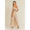 J+j Taupe Lace Off The Shoulder Ruffle Women's Jumper Rompers + Jumpers