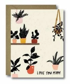 Black Lab Studio Party Time Love You Mom Plant Lady Greeting Card