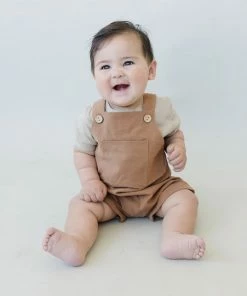 Mebie Baby Honey Linen Short Overalls