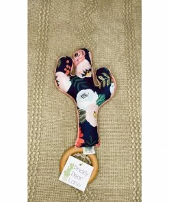 Prickly Pear Lane Navy + Pink Floral Cactus Rattle Toys