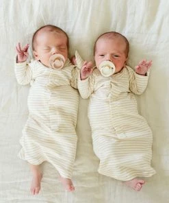 Goumi Kids Dune Stripe Bamboo Organic Gown Preemie + Newborn