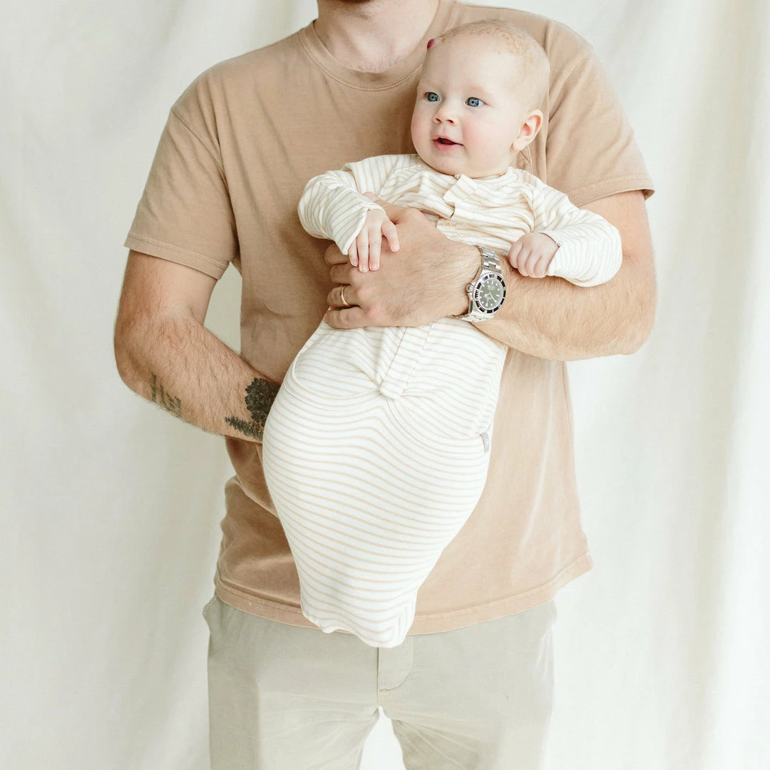 Goumi Kids Dune Stripe Bamboo Organic Gown Preemie + Newborn 5 Goumi Kids Dune Stripe Bamboo Organic Gown Preemie + Newborn
