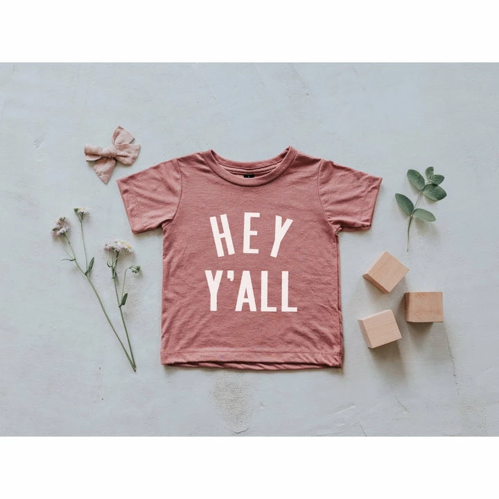 Gladfolk Hey Y'all Organic Mauve Tee