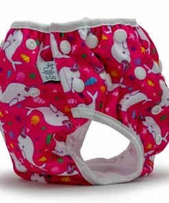 Beau + Belle Littles Hot Pink Narwhals Reusable Swim Diaper