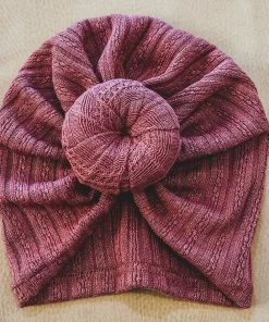 Dolls + Plushies Dusty Mauve Knotted Minikane Turban Hat
