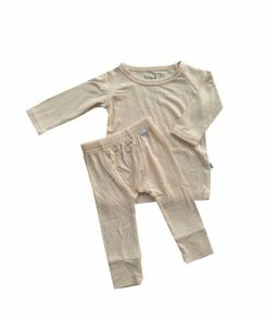 Joss + J Tops Apricot Ribbed Bamboo Long Sleeve Shirt