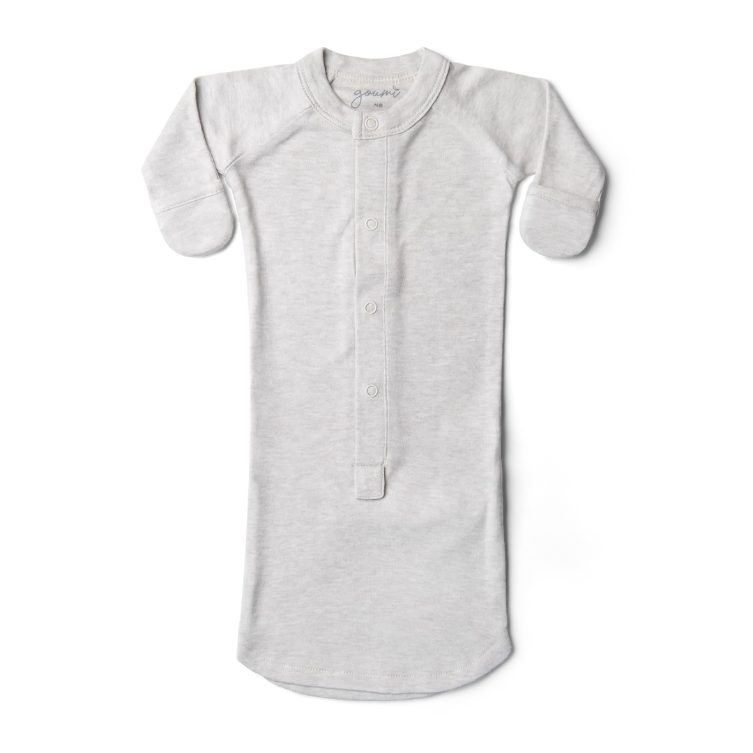 Goumi Kids Preemie + Newborn Storm Gray Bamboo Organic Gown 8 Goumi Kids Preemie + Newborn Storm Gray Bamboo Organic Gown