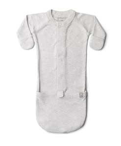 Goumi Kids Preemie + Newborn Storm Gray Bamboo Organic Gown 12 Goumi Kids Preemie + Newborn Storm Gray Bamboo Organic Gown
