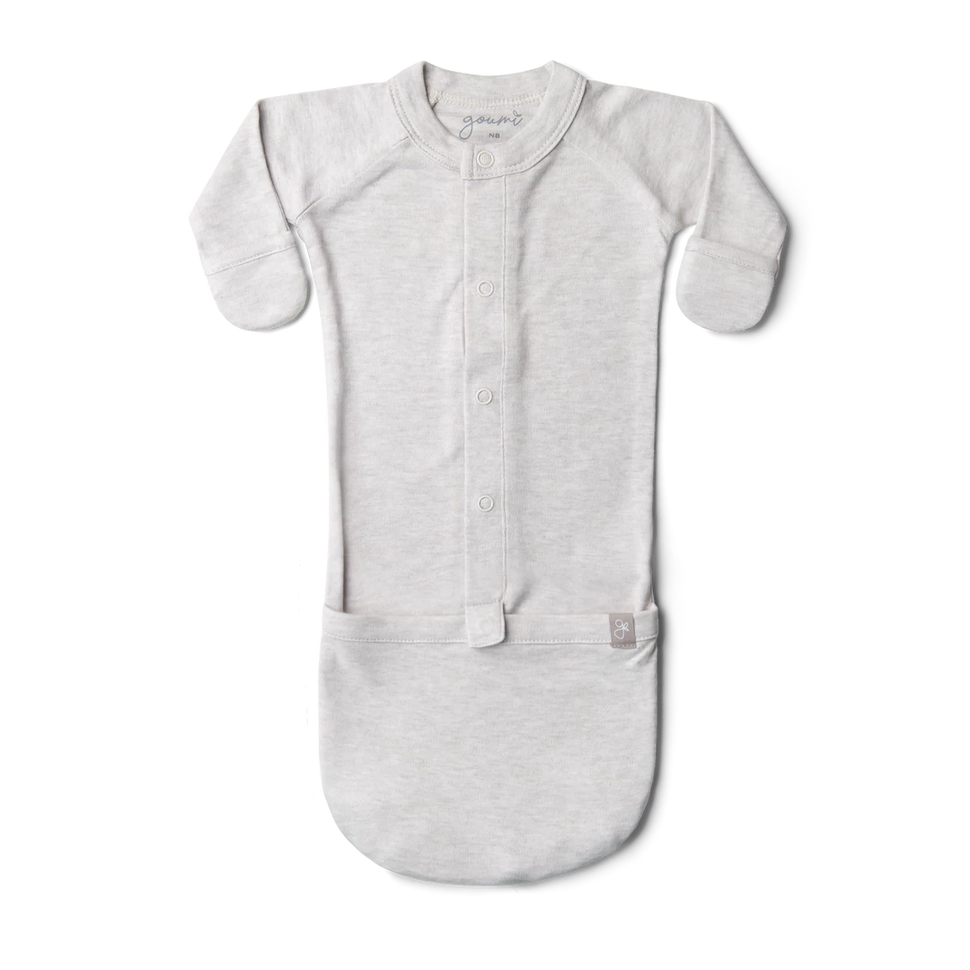 Goumi Kids Preemie + Newborn Storm Gray Bamboo Organic Gown 7 Goumi Kids Preemie + Newborn Storm Gray Bamboo Organic Gown
