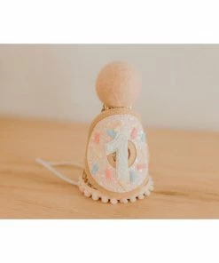 Cutest Little Party # 1 Gold Glitter + Donut + White Glitter Party Hat