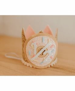 Cutest Little Party # 1/2 Gold Glitter + Donut + White Glitter Crown