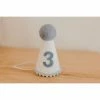 Cutest Little Party # 3 White Glitter + Baby Blue Pom Trim + Pool Felt Party Hat