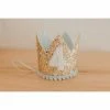 Cutest Little Party # 4 Gold Glitter + Baby Blue Pom Trim + White Glitter Crown