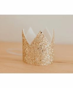 Cutest Little Party Solid Gold Glitter Crown
