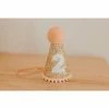 Cutest Little Party # 2 Gold Glitter + Blush Pom Trim + White Glitter Party Hat