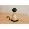 Cutest Little Party Party Time # 1 Gold Glitter + Black Pom Trim + White Glitter Party Hat