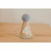 Cutest Little Party Party Time # 4 Gold Glitter + Baby Blue Pom Trim + White Glitter Party Hat