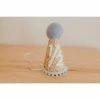 Cutest Little Party # 1/2 Gold Glitter + Baby Blue Pom Trim + White Glitter Party Hat Party Time