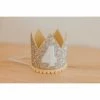 Cutest Little Party # 4 Silver Glitter + Mustard Pom Trim + White Glitter Crown