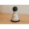 Cutest Little Party # 2 Silver Glitter + Navy Pom Trim + White Glitter Party Hat Party Time