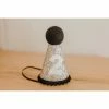 Cutest Little Party # 2 Silver Glitter + Black Pom Trim + White Glitter Party Hat Party Time