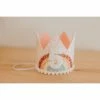 Cutest Little Party # 5 Baby Pink Glitter + Pastel Rainbow + White Glitter Crown