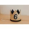Cutest Little Party # 6 Gold Glitter + Black Pom Trim + Black Glitter Crown Party Time