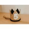 Cutest Little Party Party Time # 5 Gold Glitter + Black Pom Trim + White Glitter Crown