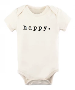 Tenth + Pine Bodysuits Happy Black + Natural Organic Onesie