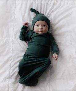 Three Little Tots Preemie + Newborn Emerald Knotted Gown