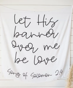Modern Burlap Swaddles + Blankets Song Of Solomon 2:4 Muslin Swaddle