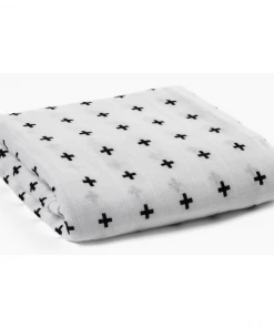 Modern Burlap Swiss Cross Muslin Swaddle