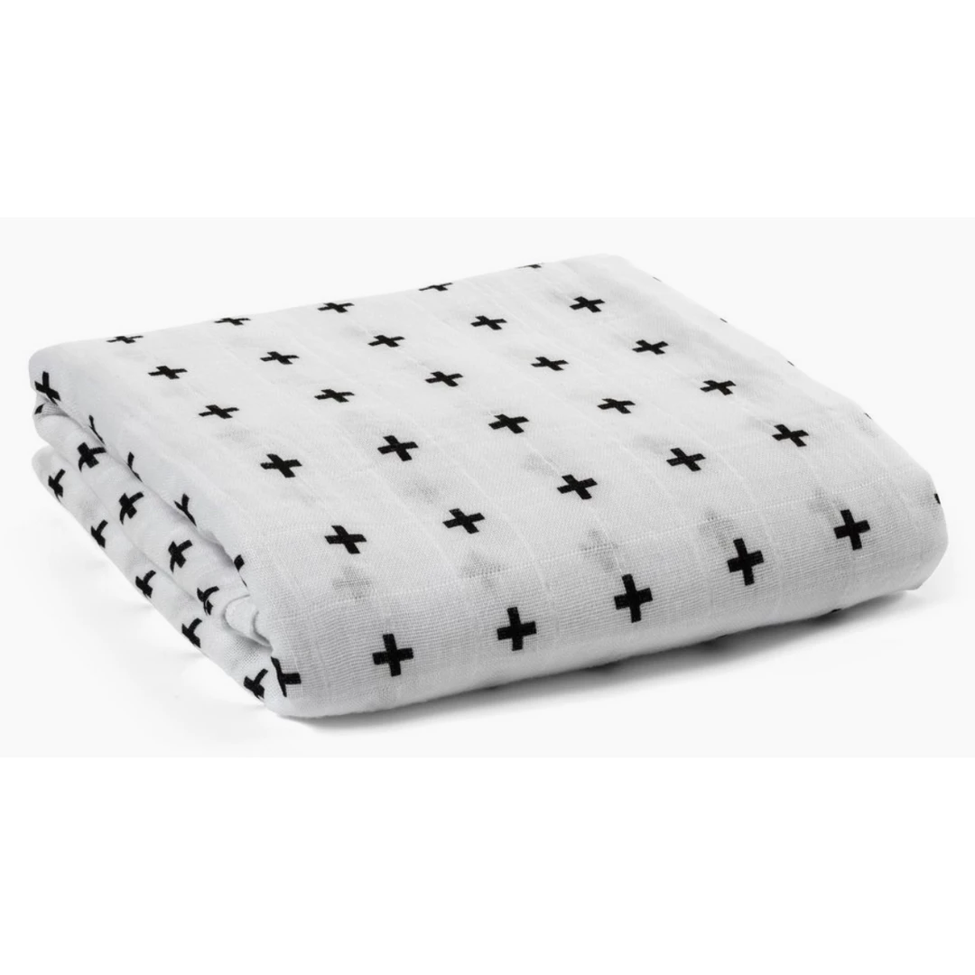 Modern Burlap Swiss Cross Muslin Swaddle 3 Modern Burlap Swiss Cross Muslin Swaddle