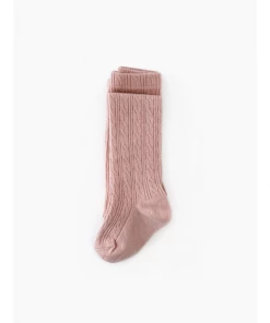 Little Stocking Co Blush Cable Knit Tights