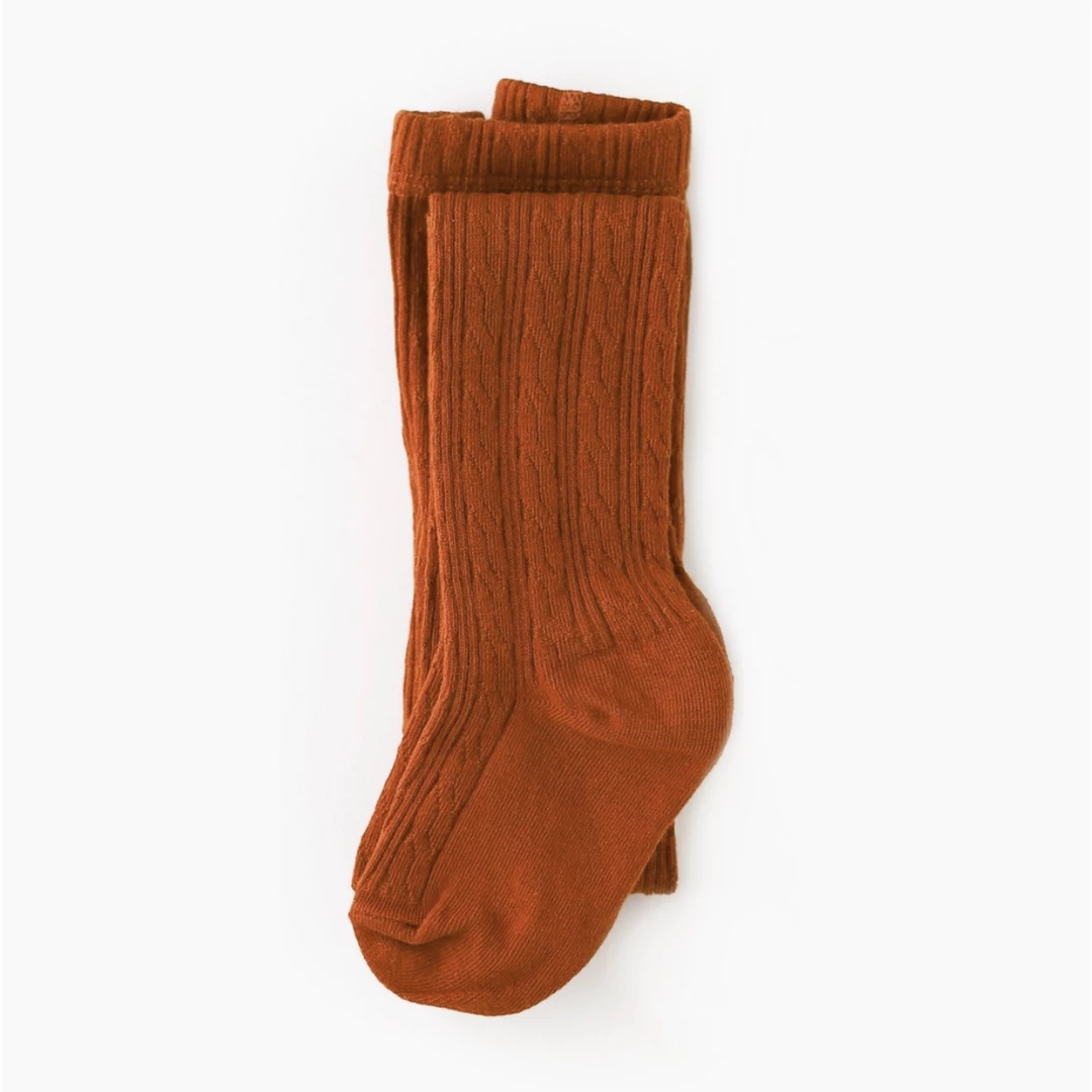 Little Stocking Co Pumpkin Spice Cable Knit Tights 3 Little Stocking Co Pumpkin Spice Cable Knit Tights