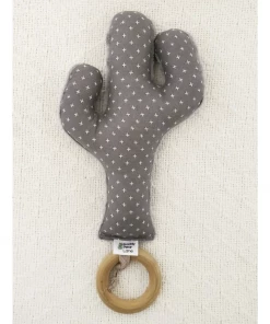 Prickly Pear Lane Toys Grey + White Cross Cactus Rattle