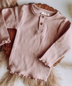 Minikane Mauve Ruffle Long Sleeve Tops