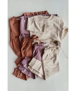 Minikane Dusty Purple Organic Cotton Two Piece Lounge Set