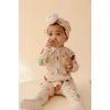 Retro Beach Bamboo Zip Sleeper + Ruffles - Arrows & Bow X Joss + J