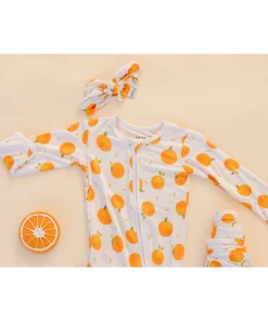Sleepers Oranges Bamboo Zip Sleeper + Ruffles - Arrows & Bow X Joss + J
