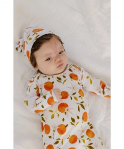 Orange Blossom Bamboo Knotted Gown - Arrows & Bow X Joss + J Preemie + Newborn