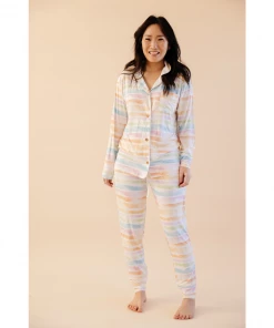 Sunset Stripes Bamboo Women's Luxe Lounge Set - Arrows & Bow X Joss + J 9 Sunset Stripes Bamboo Women's Luxe Lounge Set - Arrows & Bow X Joss + J