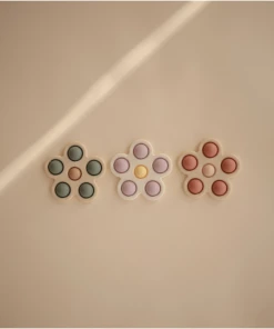 Mushie Rose + Blush + Shifting Sand Flower Press Toy Toys