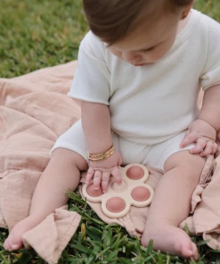 Mushie Rose + Blush + Shifting Sand Flower Press Toy Toys