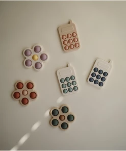 Mushie Rose + Blush + Shifting Sand Flower Press Toy Toys