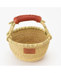 Heddle + Lamm Kandiga Mini Bolga Basket + Brown Handle Baskets
