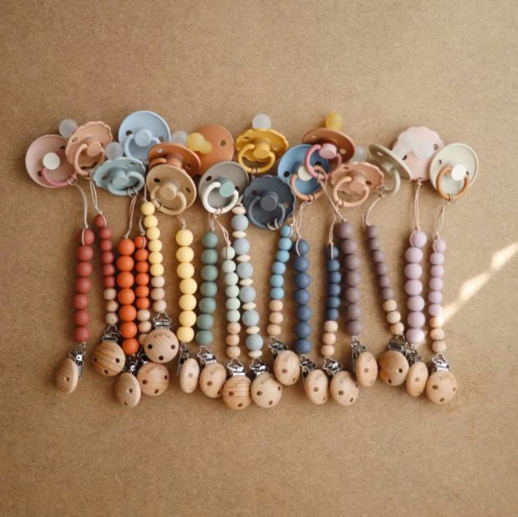 Mushie Dried Thyme Halo Pacifier Clip 4 Mushie Dried Thyme Halo Pacifier Clip