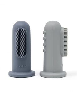 Mushie Bath Goods Tradewinds + Stone Finger Toothbrush