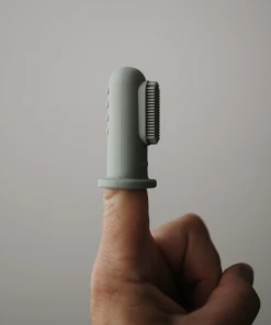 Mushie Bath Goods Tradewinds + Stone Finger Toothbrush